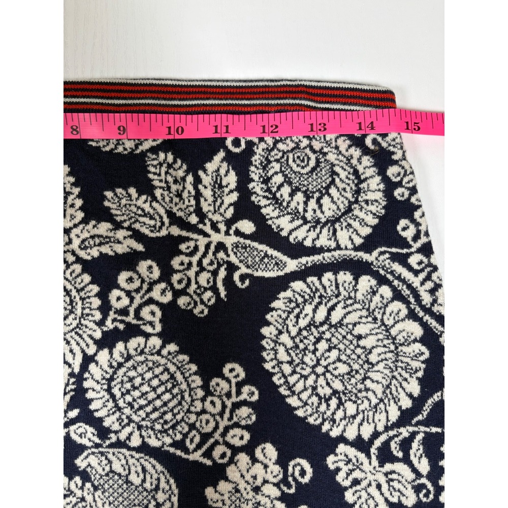 Peruvian Connection Maxi Skirt Anjali 100% Pima Cotton Floral Jacquard Blue M - Picture 9 of 11